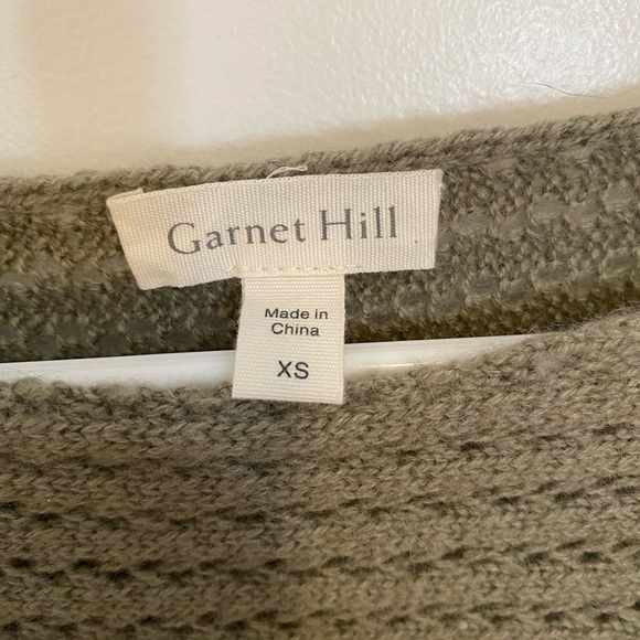 XS vintage 100% cashmere Garnet Hill sage green relaxed fit open knit sweater - Picture 4 of 4